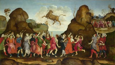 La adoración del dios toro egipcio, Apis, c. 1500 de Filippino, Lippi