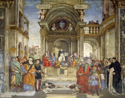 Triunfo de Santo Tomás de Aquino sobre los herejes (fresco) de Filippino Lippi