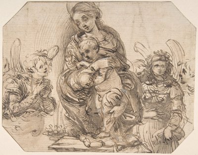 Virgen y niño atendidos por ángeles, 1457-58-1504 de Filippino Lippi.