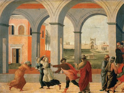 Virginia hecha prisionera por el gobernador romano Apio Claudio ... de Filippino Lippi