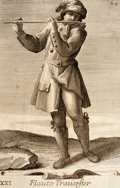 Hombre tocando la flauta de Filippo Bonanni