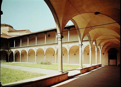 Vista de los claustros, 1429-46 de Filippo Brunelleschi