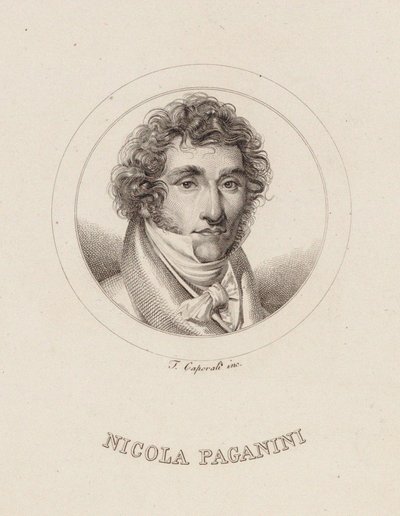 Retrato de Niccolò Paganini 1782-1840, 1840 de Filippo Caporali