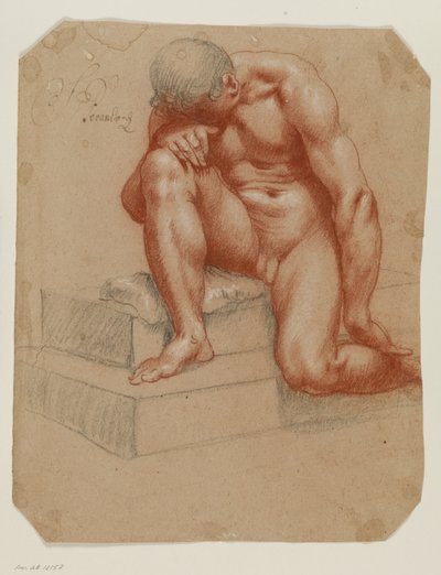 Desnudo masculino agachado de Filippo Esegrenio
