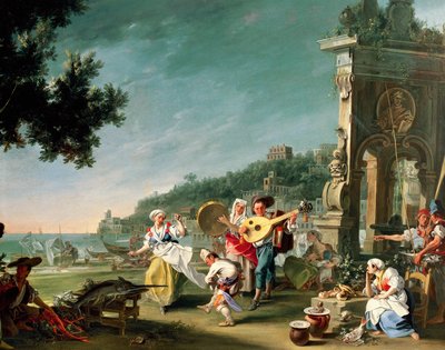 Tarantella en Margellina, ca 1750, por Filippo Falciatore de Filippo Falciatore