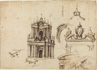 Estudios para la fachada de Santa Cristina de Filippo Juvarra