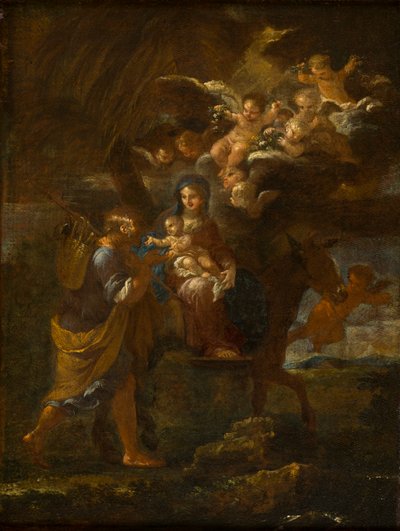 La huida a Egipto, c.1643-94 (óleo sobre lienzo) de Filippo Lauri