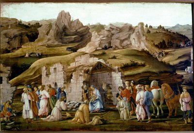 Adoración de los Reyes Magos. c.1480. (Óleo y temple sobre madera) de Filippo Lippi