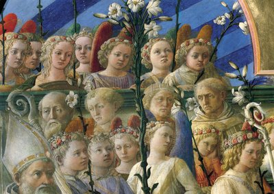 Incoronazione Maringhi o Coronación de la Virgen de Filippo Lippi (hacia 1406-1469), temple sobre madera, 200x287 cm, Detalle de Filippo Lippi