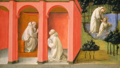 San Benito ordena a San Mauro al rescate de San Plácido, c. 1445-1450 de Filippo Lippi