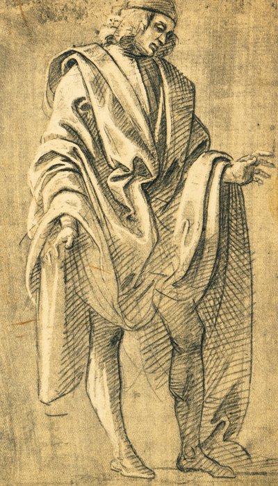 Estudio de figura masculina, dibujo a lápiz de Filippo Lippi (hacia 1457-1504) de Filippo Lippi