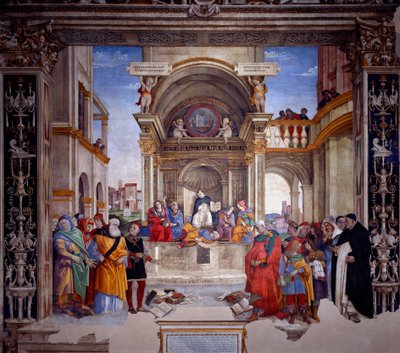 Triunfo de Santo Tomás de Aquino sobre los herejes de Filippo Lippi