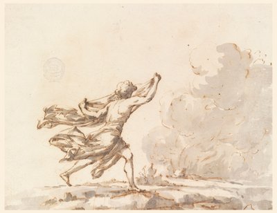 Un joven corriendo hacia un incendio de Filippo Marchionni