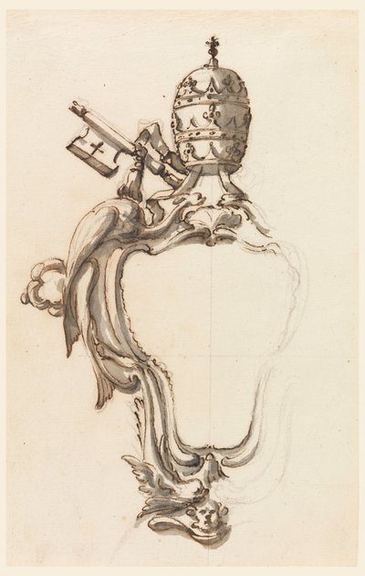 Dibujo, Un escudo papal, 1740-70 de Filippo Marchionni