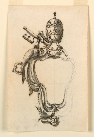 Dibujo, Un escudo papal, 1740-70 de Filippo Marchionni