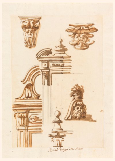 Dibujo, Estudios arquitectónicos, 1750-90 de Filippo Marchionni