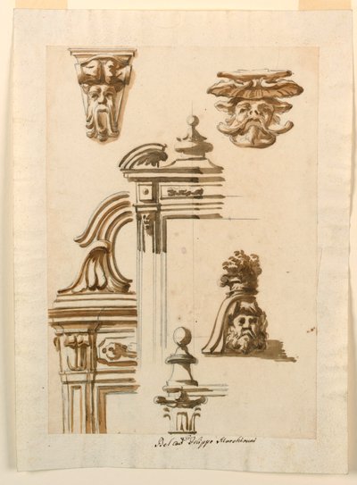 Dibujo, Estudios arquitectónicos, 1750-90 de Filippo Marchionni