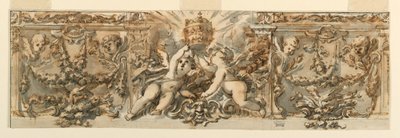 Dibujo, Decoración de un friso, hacia 1770 de Filippo Marchionni
