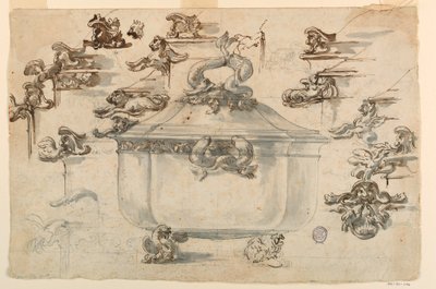 Dibujo, Diseños para sopera de plata, 1769 de Filippo Marchionni