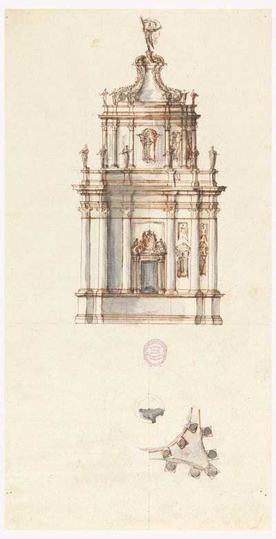 Dibujo, Proyecto de tabernáculo, 1750-1775 de Filippo Marchionni