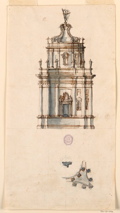Dibujo, Proyecto de tabernáculo, 1750-1775 de Filippo Marchionni