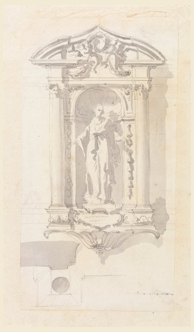 Nicho con una Estatua de una Santa Femenina de Filippo Marchionni