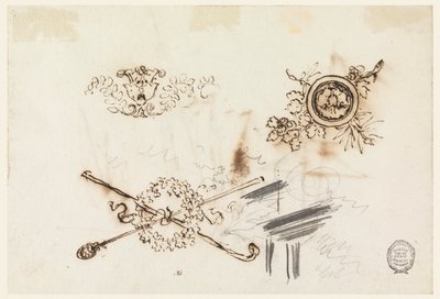 Estudios de mástiles y ornamentos de Filippo Marchionni