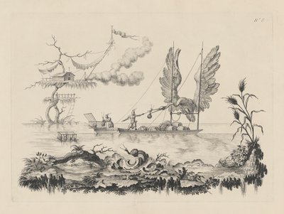 Barco con alas para vela d de Filippo Morghen