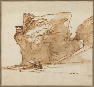 Paisaje con una Gran Roca de Filippo Napoletano