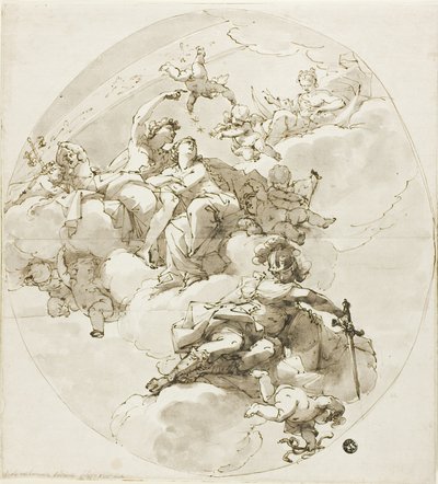 Techo con Baco, Ariadna, Diana y Minerva de Filippo Pedrini