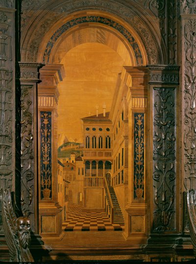 Calle y casas, trampantojo de Filippo da Verona