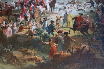 Caza del ciervo (Caccia al cervo), de Vittorio Amedeo Cignaroli (1730-1800), óleo sobre lienzo, salón de los escuderos, Residencia de caza, de Filippo Juvarra (1678-1736), Stupinigi, Piamonte, Italia de Filippo or Juvara Juvarra