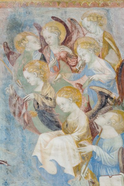 Ángeles, detalle del Juicio Final, c.1400 (detalle) de Filippolo de and Veris da Milano Veris da Milano