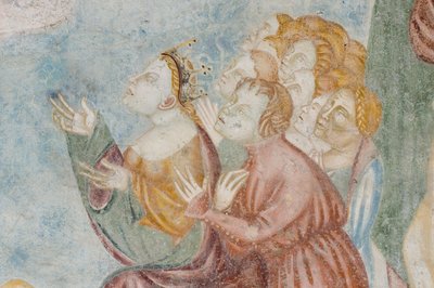 Figura, detalle del Juicio Final, c.1400 (detalle) de Filippolo de and Veris da Milano Veris da Milano