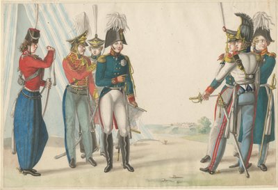Zar Alejandro I y oficiales rusos, 1815 de Finert
