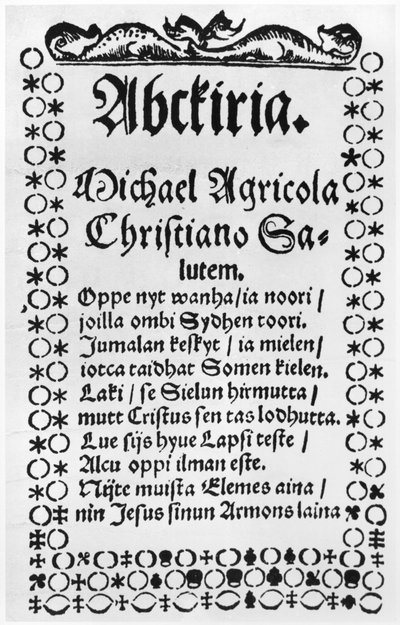 Abecedario de Mikael Agricola (1508-57) de Finnish School