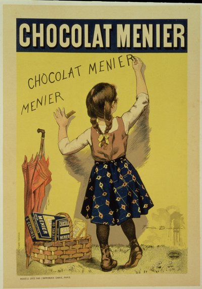 Reproducción de un cartel publicitario de chocolate 