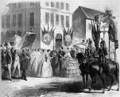 Viaje de Napoleón III (1808-1873) y Eugenia de Montijo (1826-1920) a Rouen de Firmin Massot