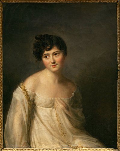 Retrato de Juliette Recamier (1777-1849) dit Madame Recamier. Pintura de Firmin Massot (1766-1849), circa 1807. Arte francés de Firmin Massot
