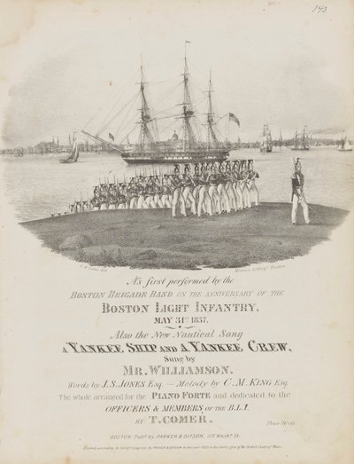 A Yankee Ship and a Yankee Crew (Portada de la partitura) de Fitz Henry Lane