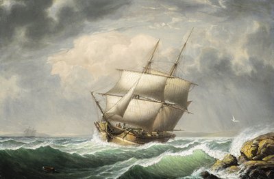 Bergantín frente a la costa de Maine de Fitz Henry Lane