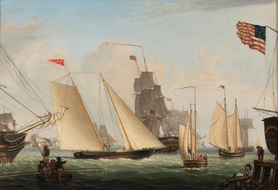 Yate Northern Light en el puerto de Boston, 1845 de Fitz Henry Lane