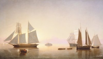 Calma frente a Halfway Rock de Fitz Hugh Lane