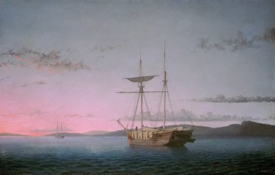Goletas de Madera al Atardecer en la Bahía de Penobscot, 1863 de Fitz Hugh Lane