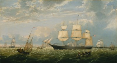 El Estado Dorado Entrando al Puerto de Nueva York de Fitz Hugh Lane