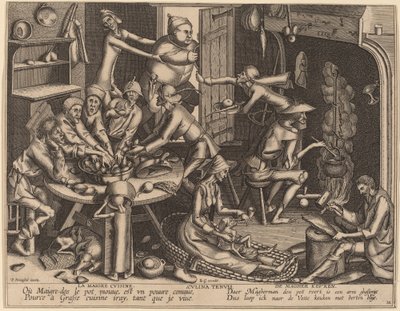 La cocina delgada de Flemish 17th Century, after Pieter van der Heyden, after Pieter Bruegel the Elder
