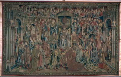 Betsabé bienvenida en la corte, Tapiz de David y Betsabé, c.1510-15 de Flemish School