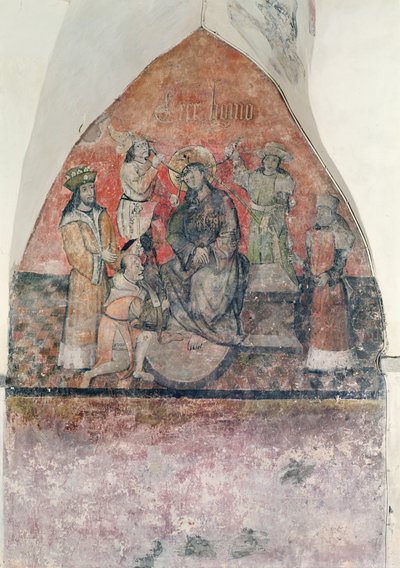 Cristo siendo coronado con la corona de espinas, mural en la cripta, c.1480-1540 de Flemish School