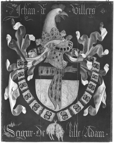 Escudo de Armas de Jehan de Villers (m.1439), Señor de Lille Adam, 3er Capítulo de la Orden del Toisón de Oro, Dijon, 1430 de Flemish School