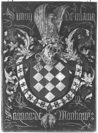 Escudo de armas de Simon de Lalaing (1405-76) Señor de Montigny, 1er Capítulo de la Orden del Toisón de Oro, Lille, 1431 de Flemish School